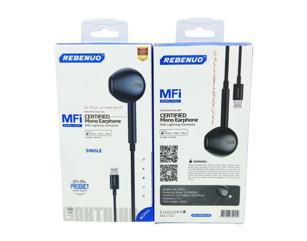 سماعة الأذن الأحادية (Mono Earphone) من REBENUO منتج معتمد من CYD 27 Apple _thumbnail_3